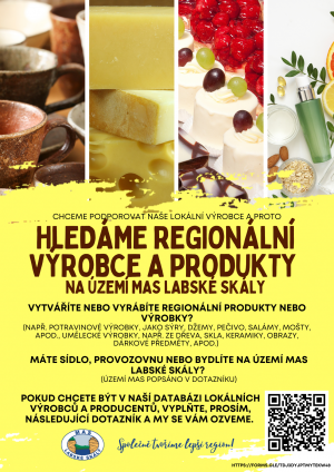 Plakát hledáme regionální výrobce a produkty.